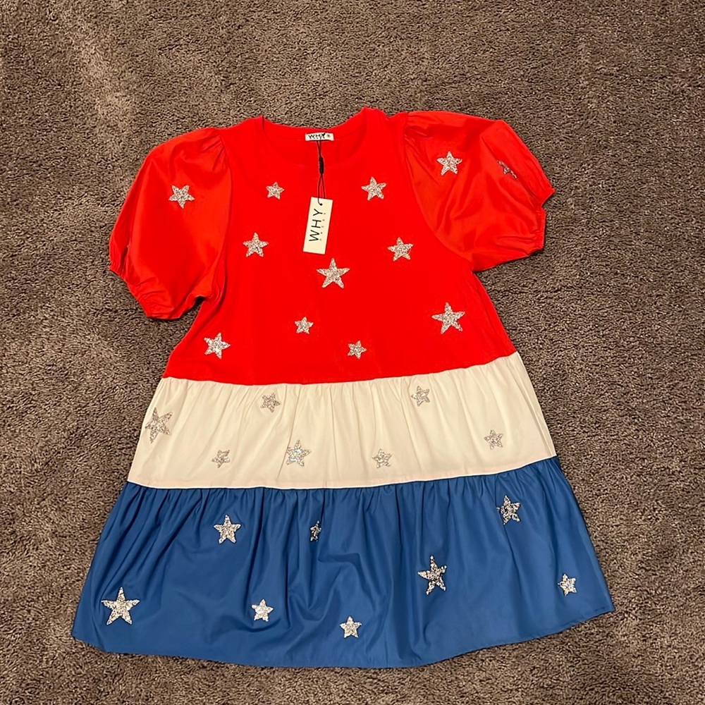 Patriotic Dress w/ Silver Stars M